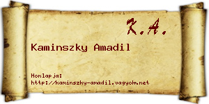 Kaminszky Amadil névjegykártya
